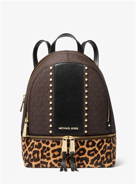 michael kors leopard backpack|michael kors calf hair bag.